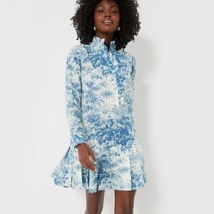 Tuckernuck Misty Blue Toile Tate Dress